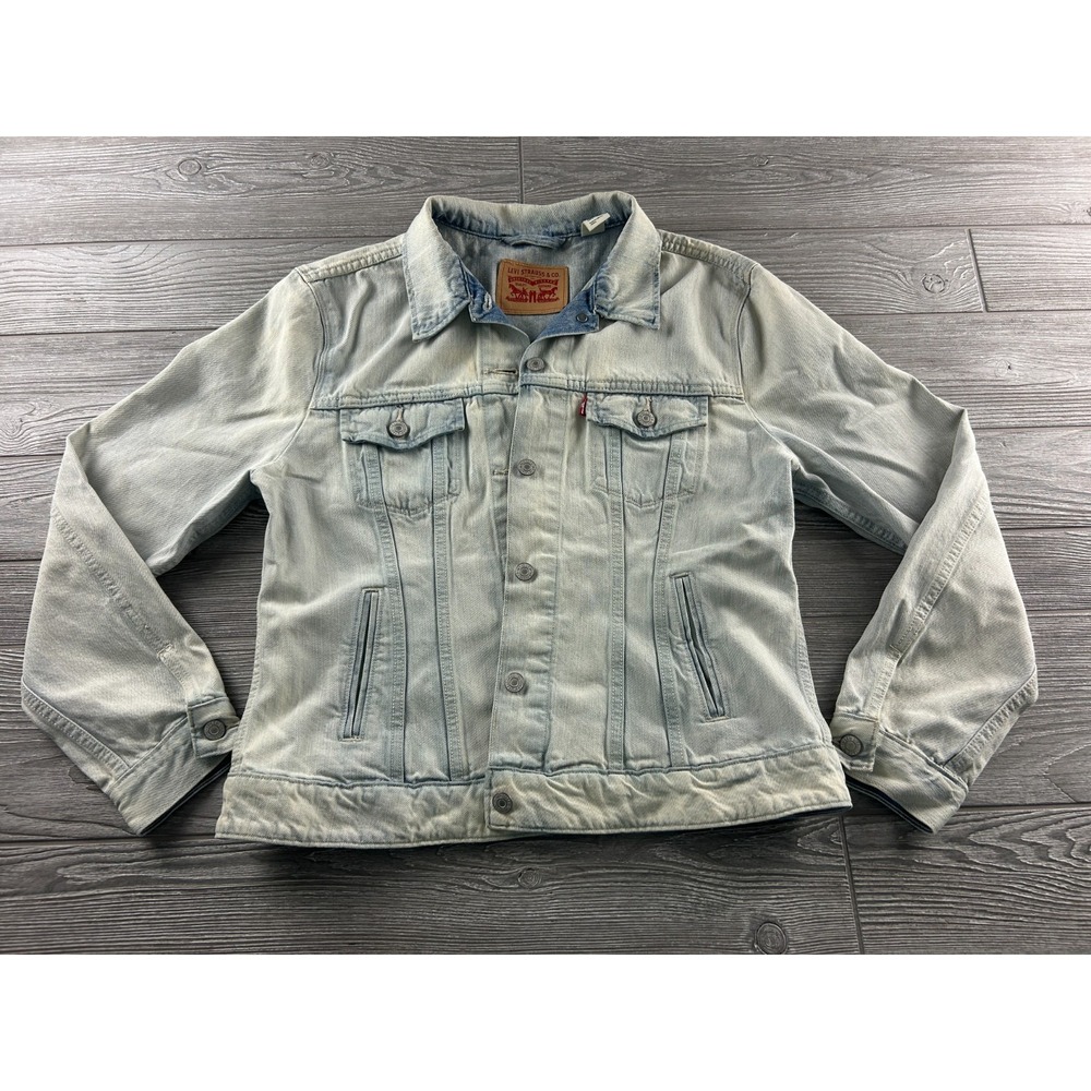 Levis Jeans Jacket Womens XL Blue Denim Light Wash Cotton Trucker Classic